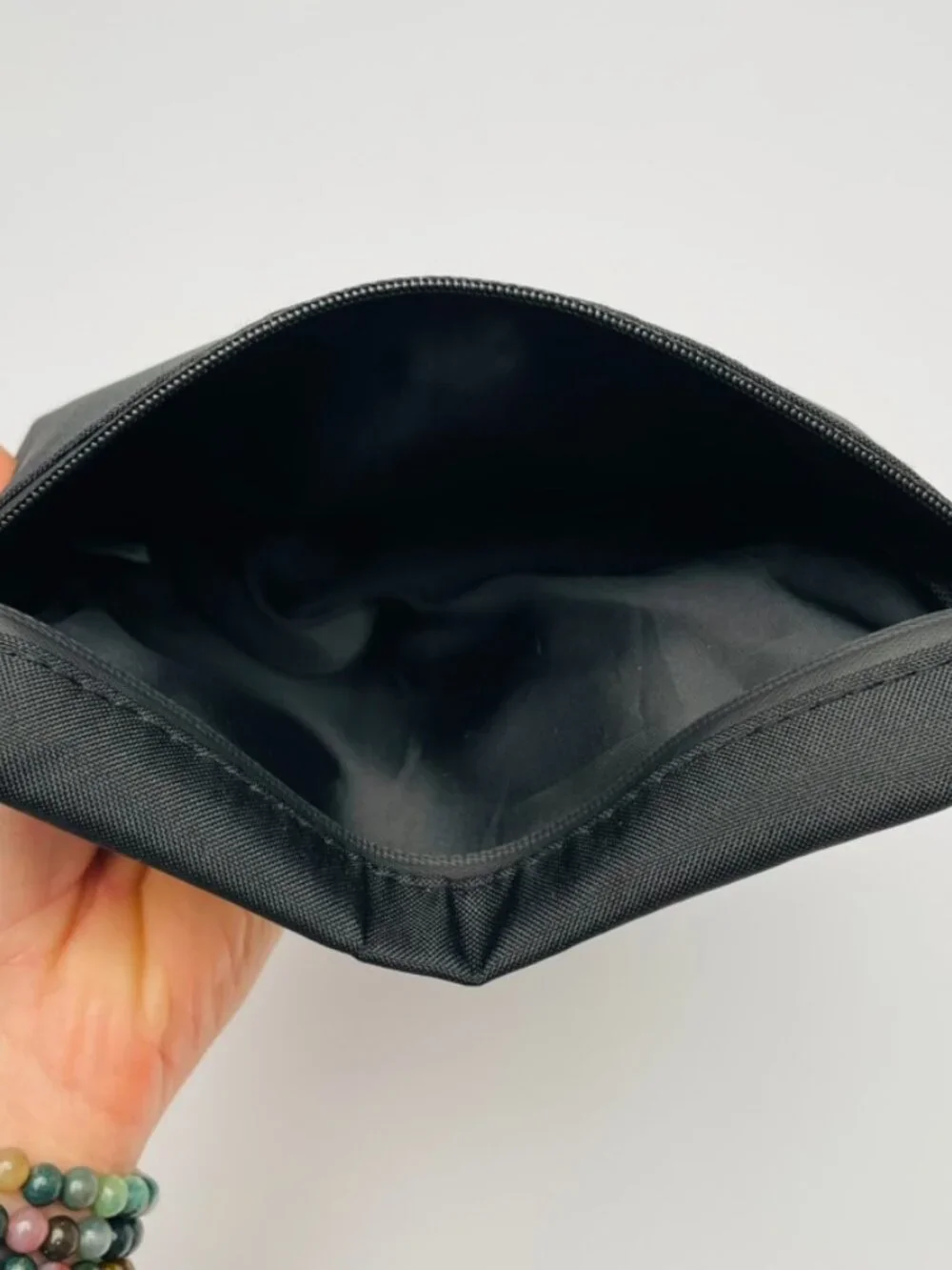 Hunter Original Black Nylon Zip Top Pouch / Travel Toiletry Cosmetic Bag